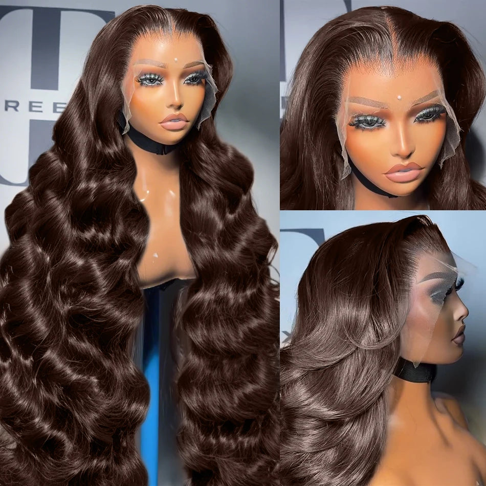 Perruque Brésilienne Chocolat – Body Wave / Water Wave HD Lace 13x4/13x6