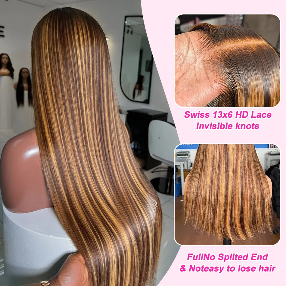 Perruque Brésilienne Ombre Blond Miel – HD 30/32