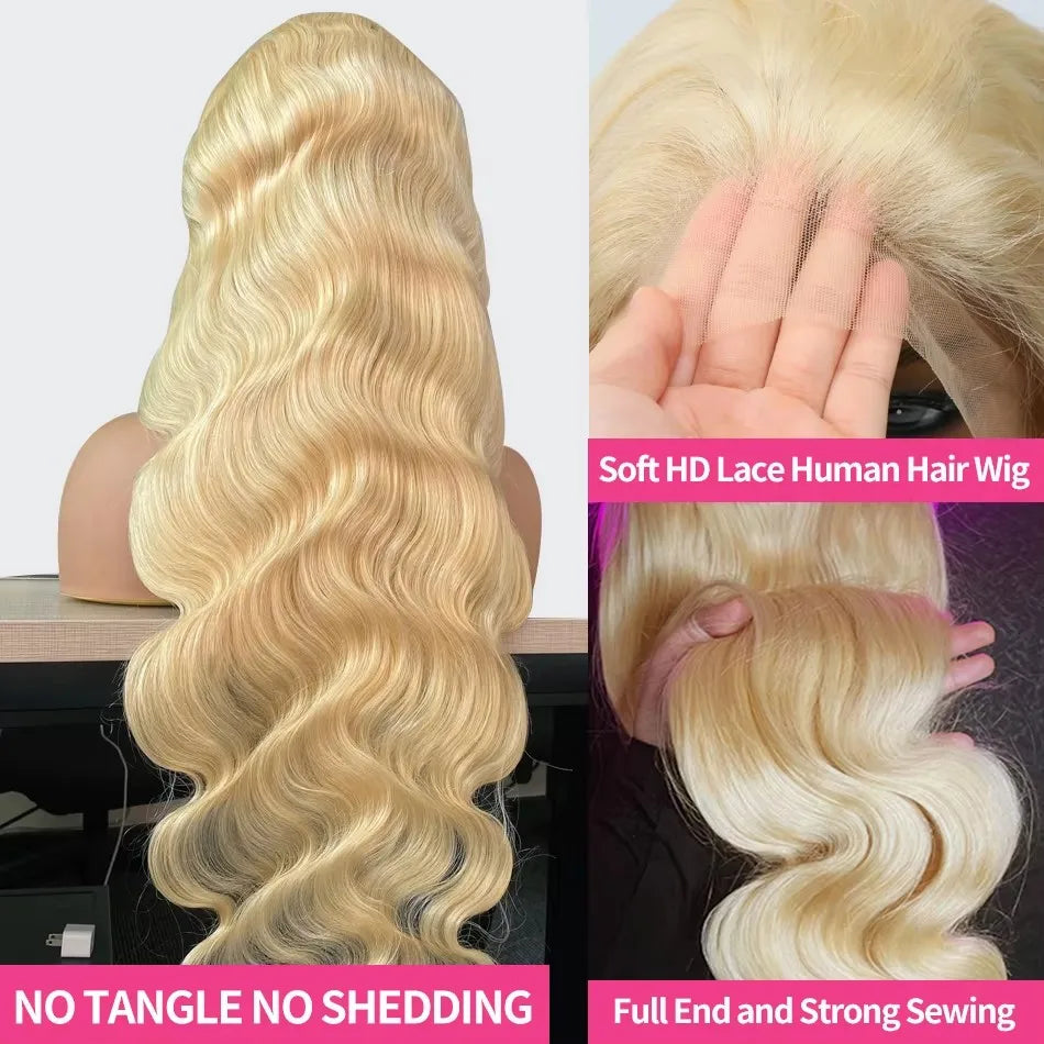 Perruque Body Wave Blonde Miel 613 HD – Lace Front 13x4/13x6