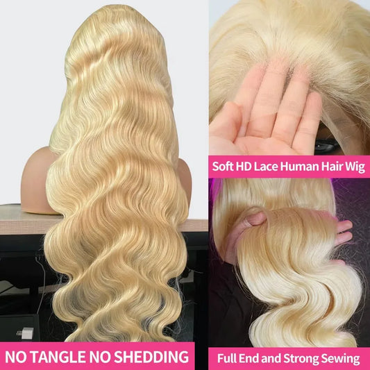 Perruque Body Wave Blonde Miel 613 HD – Lace Front 13x4/13x6