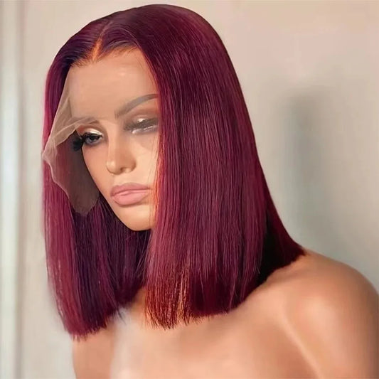 Perruque Bob Court 99J Bordeaux – Lace Front