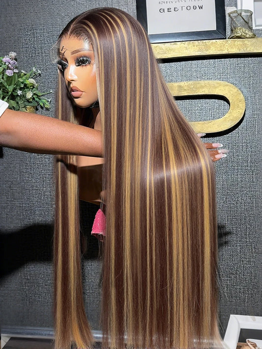 Perruque Brésilienne Ombre Blond Miel – HD 30/32