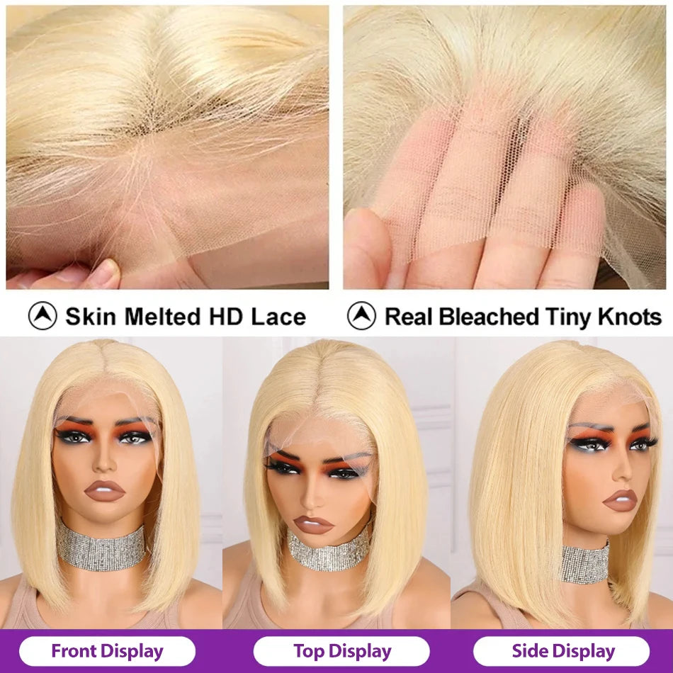 Bob Blonde Miel 613 – HD Lace, 250%