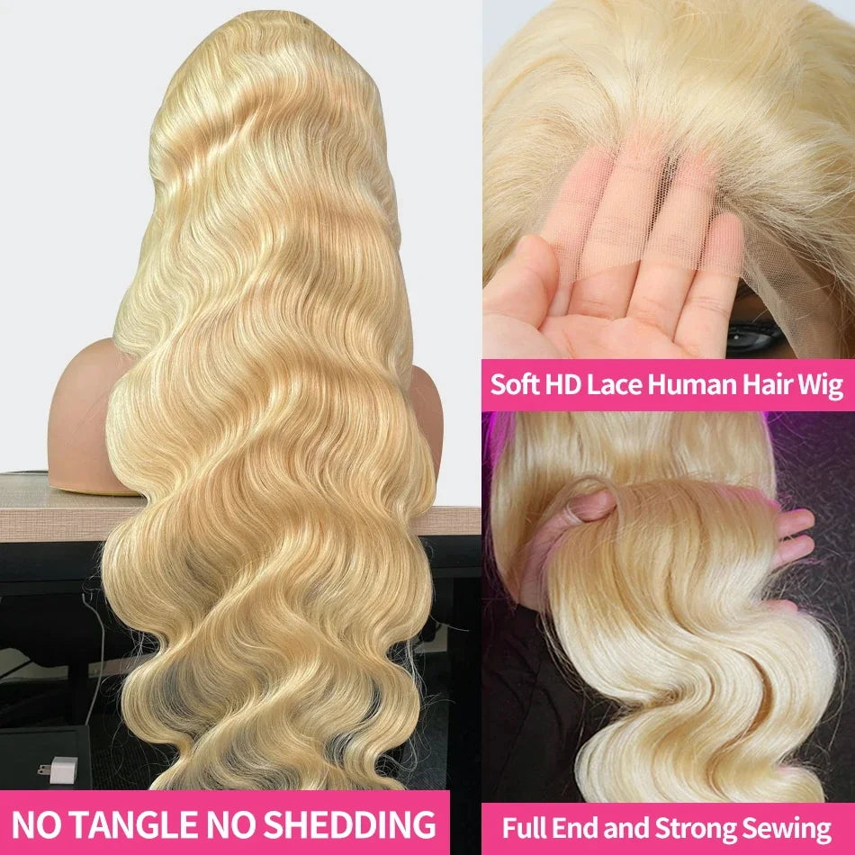 Perruque Body Wave Blonde Miel 613 HD – Lace Front 13x4/13x6