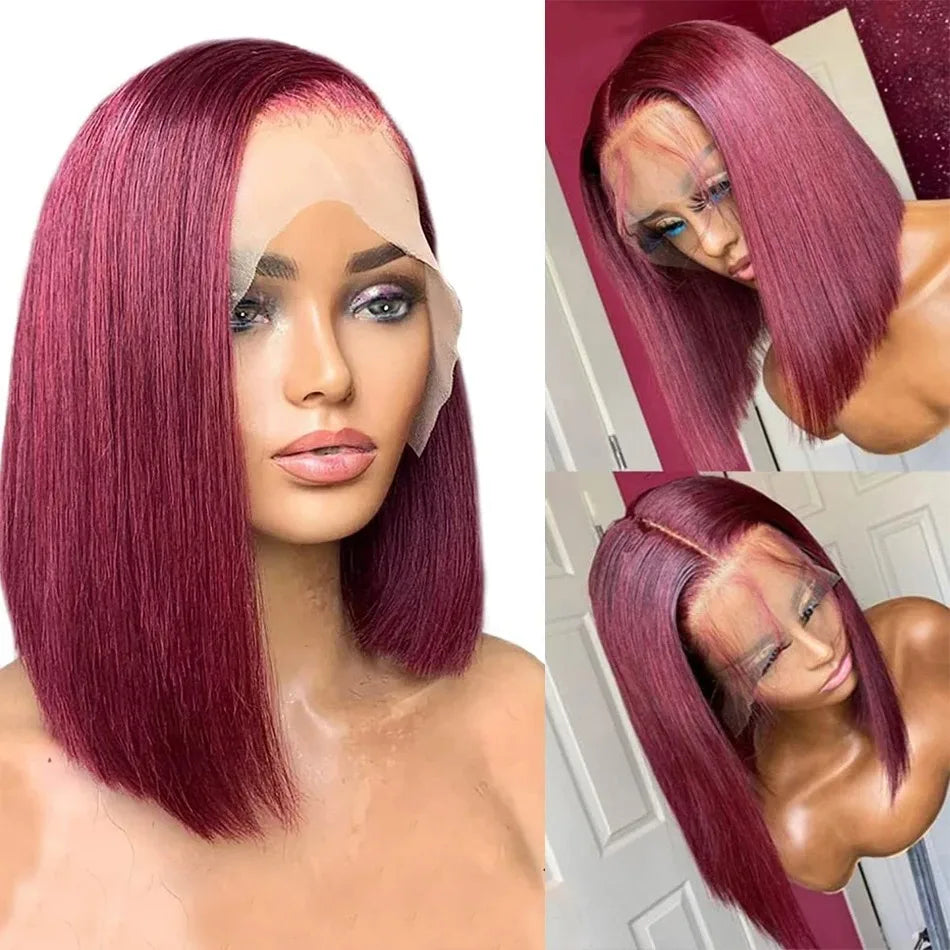 Perruque Bob Court 99J Bordeaux – Lace Front