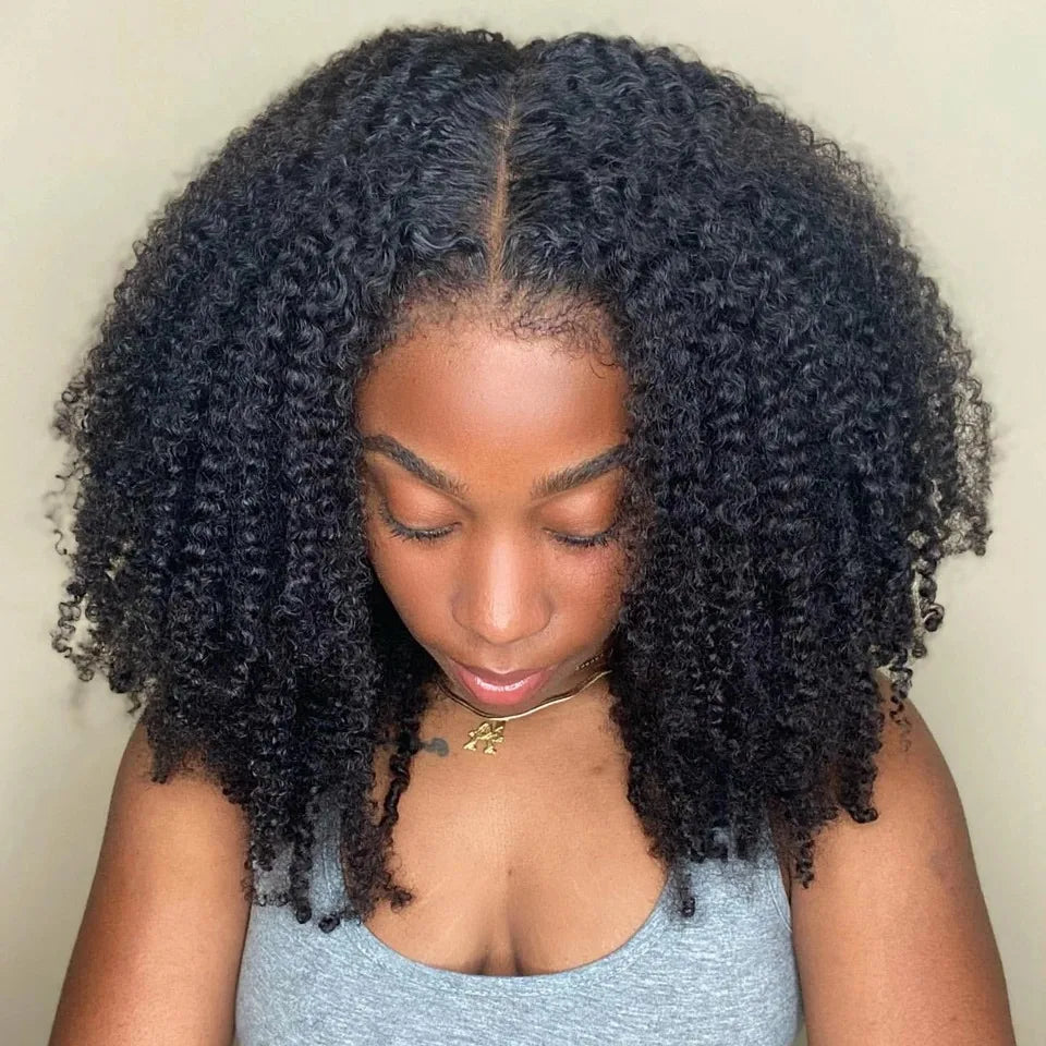 Perruque Afro Kinky Curly Bob 13x4/13x6 – Cheveux Humains Brésiliens