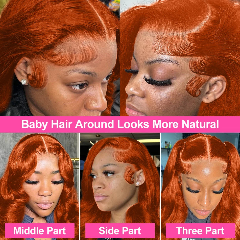 Perruque Brésilienne Ginger – Body Wave 30–32’’, 200 % HD Lace 13x6