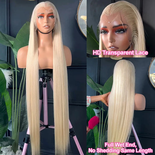 Perruque Lisse Blonde Miel 613 HD – 40 Pouces, Lace Front 13x4/13x6