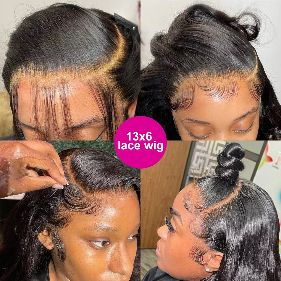 Perruque Lisse HD 30/40 Pouces – Lace Front 13x6 Cheveux Humains
