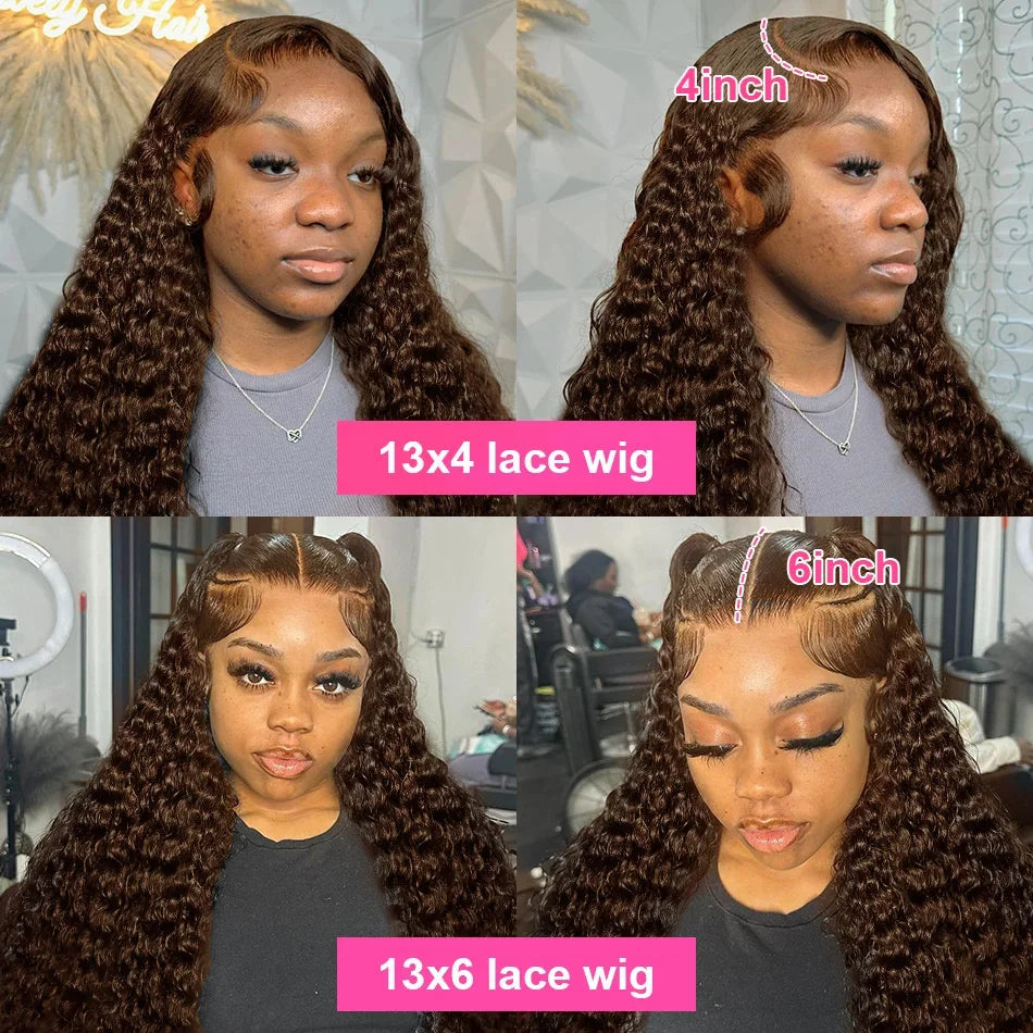 Perruque Brésilienne Chocolat – Deep Wave HD 30/32