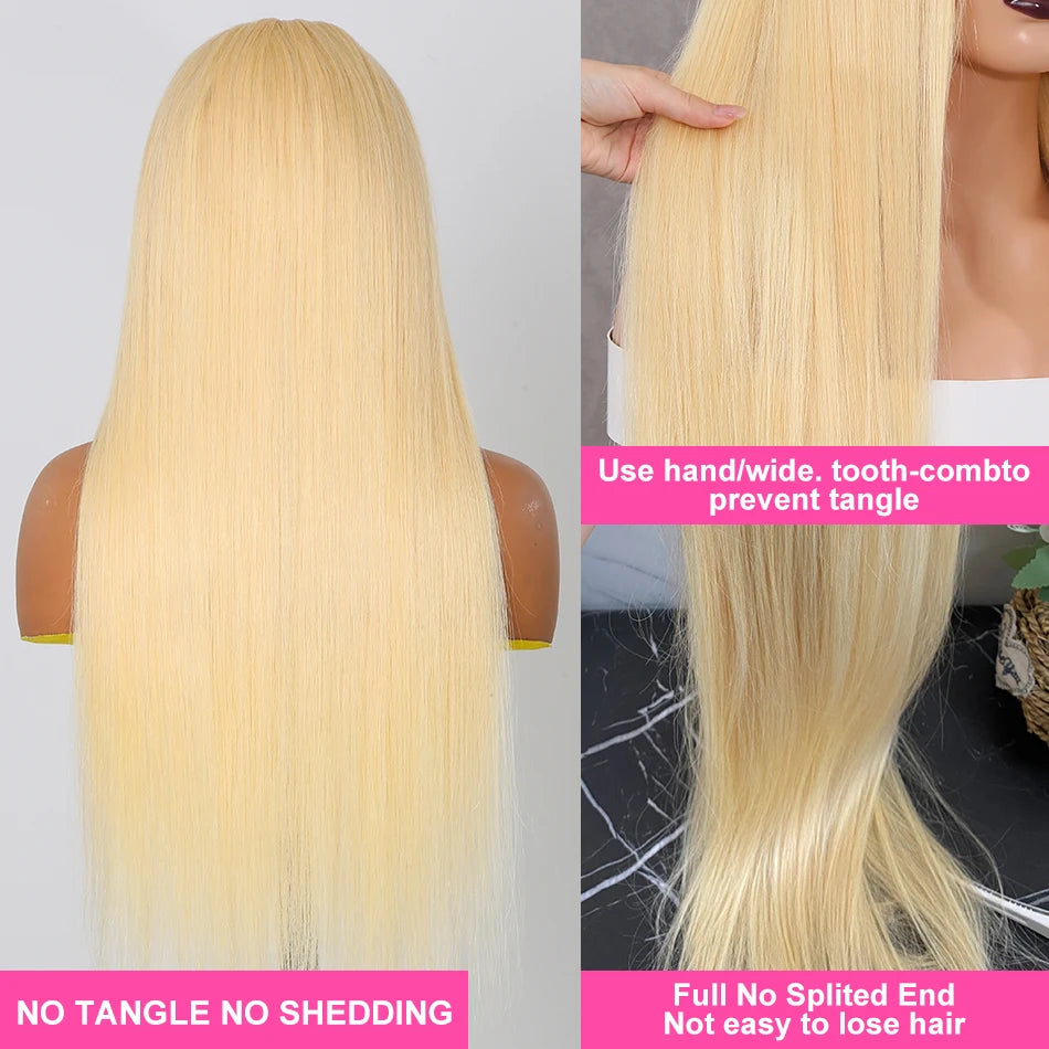 Perruque Lisse Blonde Miel 613 HD – 40 Pouces, Lace Front 13x4/13x6