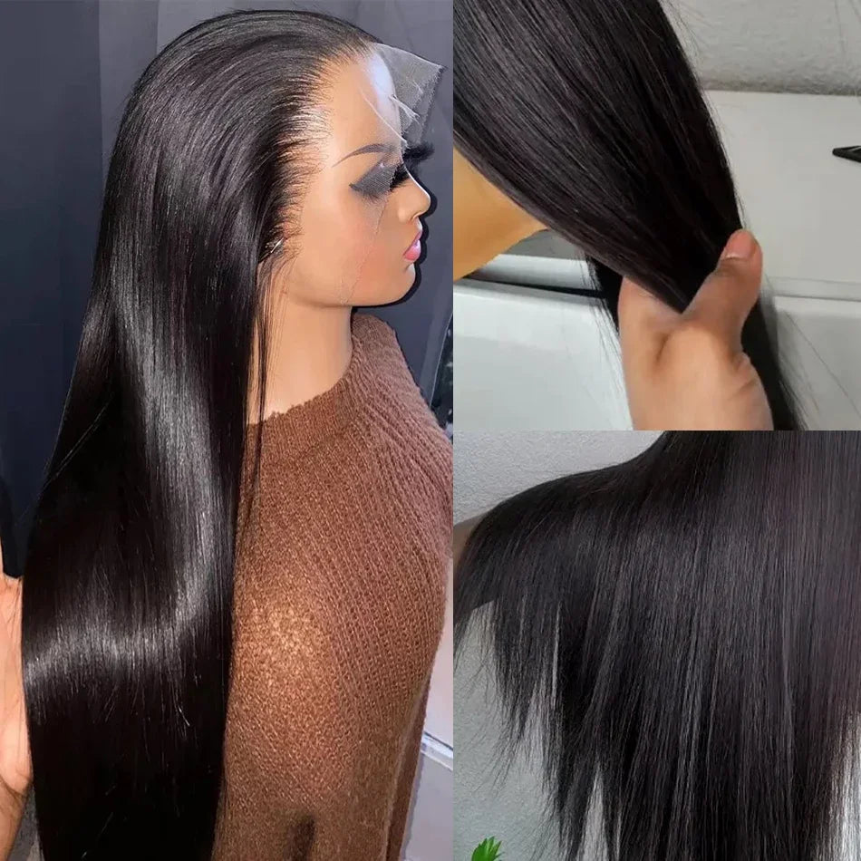 Perruque Lisse HD 30/40 Pouces – Lace Front 13x6 Cheveux Humains