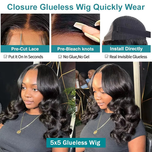 Perruque Body Wave Bob 200 %
