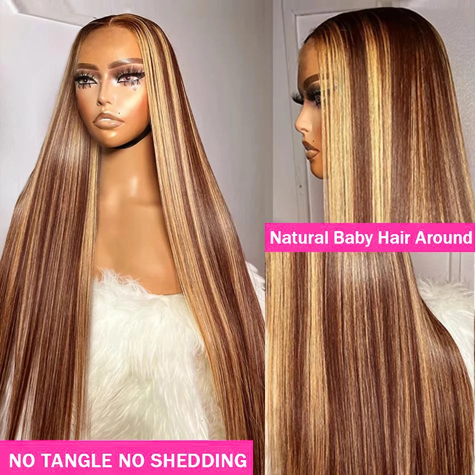 Perruque Brésilienne Ombre Blond Miel – HD 30/32
